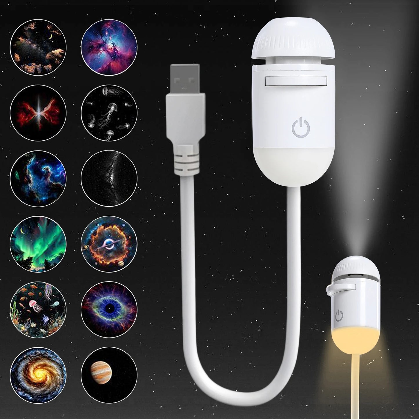 Galaxy Starry Sky Night Light Projector 360° Adjustable Brightness LED Galaxy Projector Night Light for Bedroom Room Wall Decor